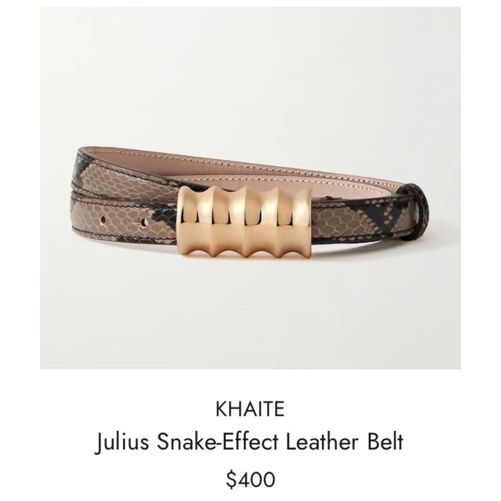 NWT Khaite Julius snake leather belt